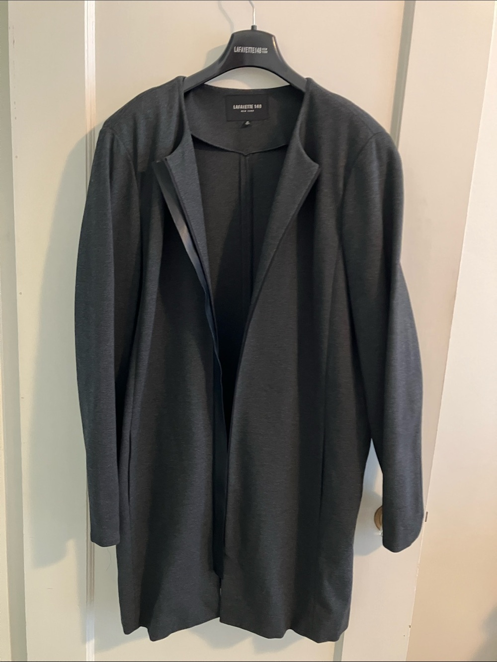 Lafayette 148 New York Charcoal Grey Longline Jacket